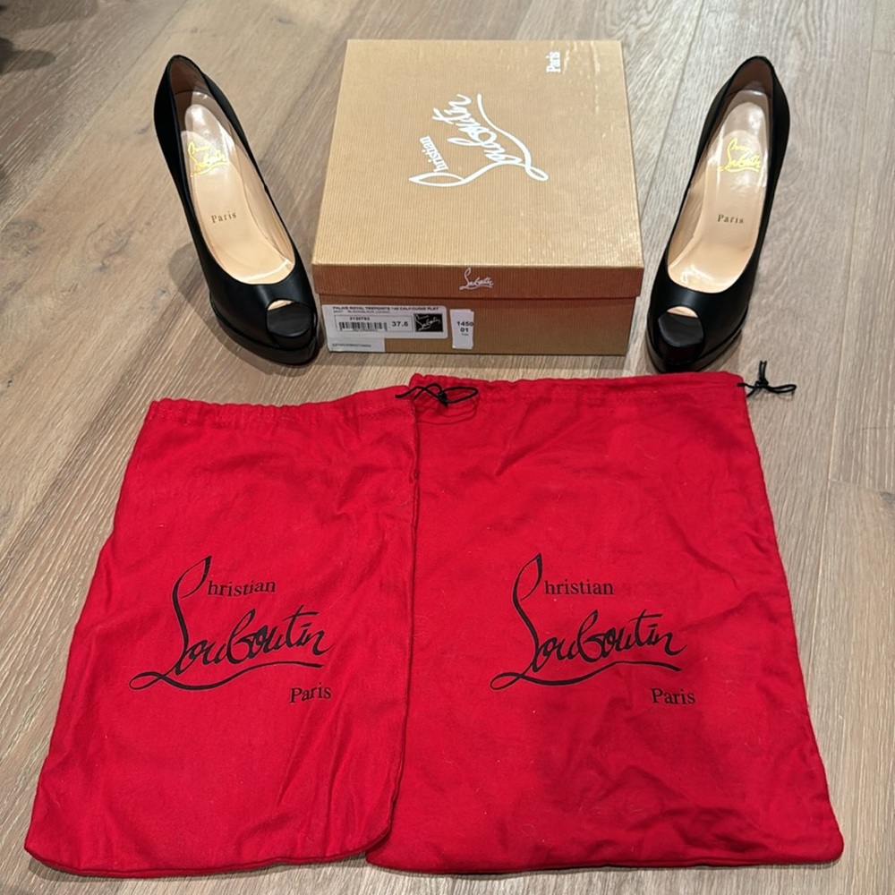 Christian Louboutin Palais Royal Trepointe 140 Calf/Cupio Platform Heels